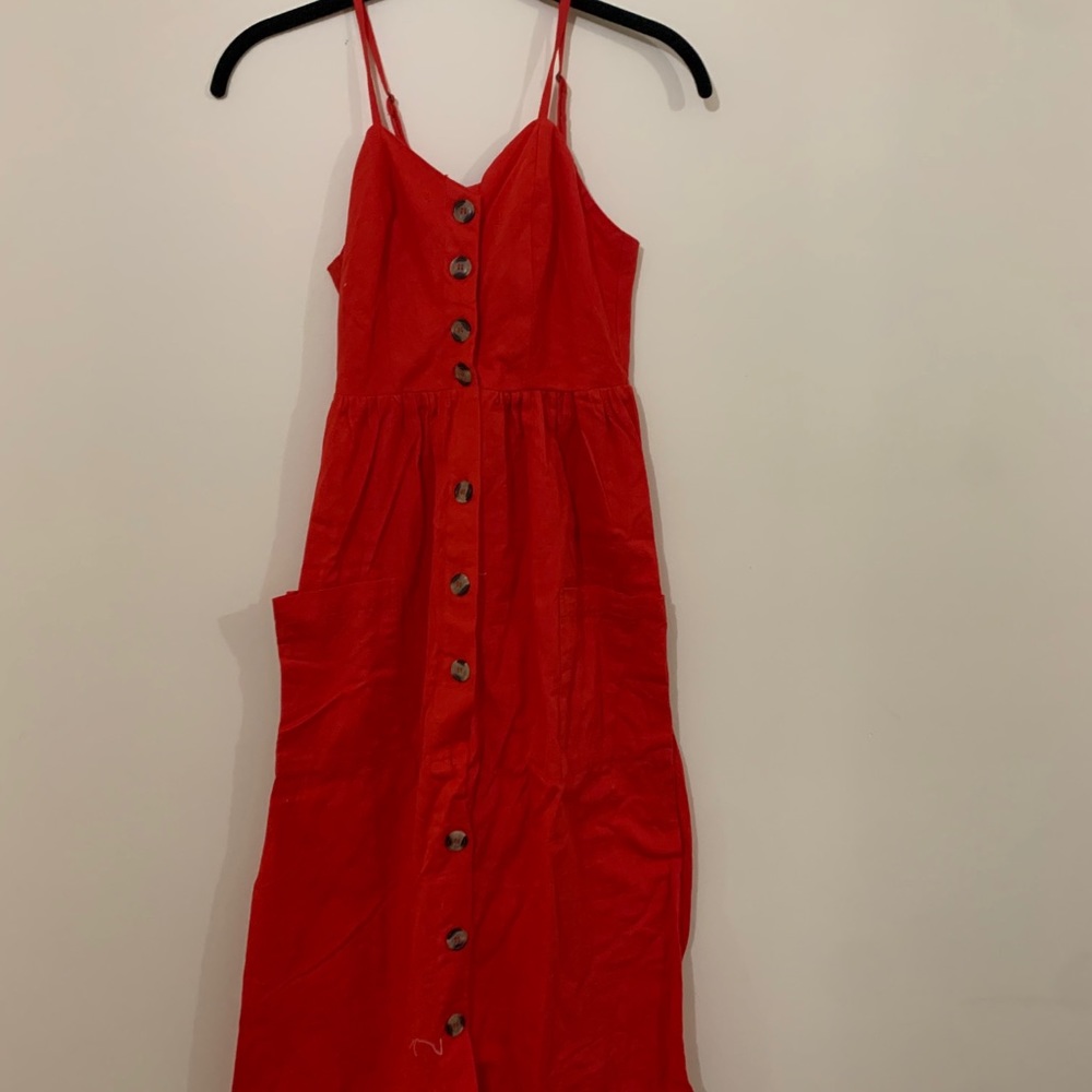 Flowy red maxi dress